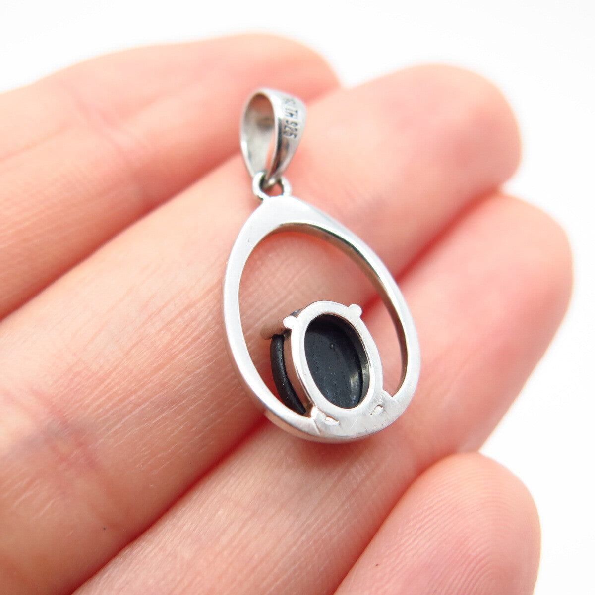 925 Sterling Silver Lab-Created Sapphire Pendant