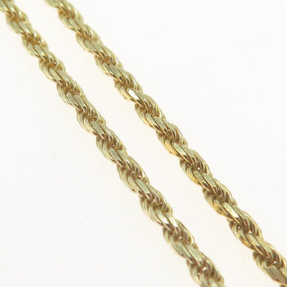 P. LUX 925 Sterling Silver Gold Plated Italy Twisted Rope Chain Necklace 24"