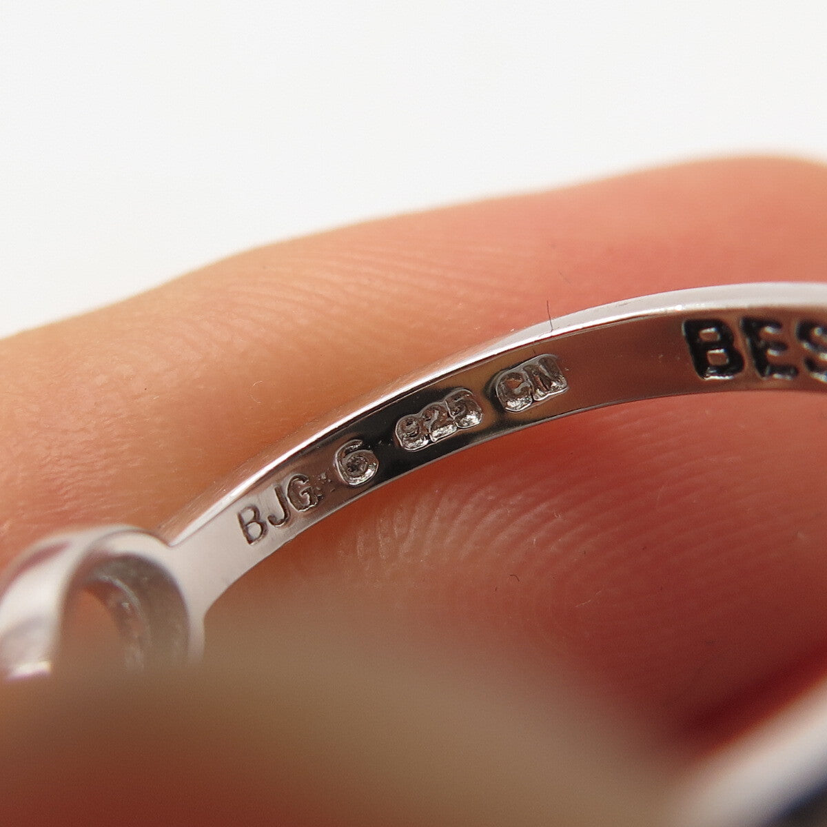 925 Sterling Silver Vintage BJG "Best Friends" Infinity Ring Size 6.25