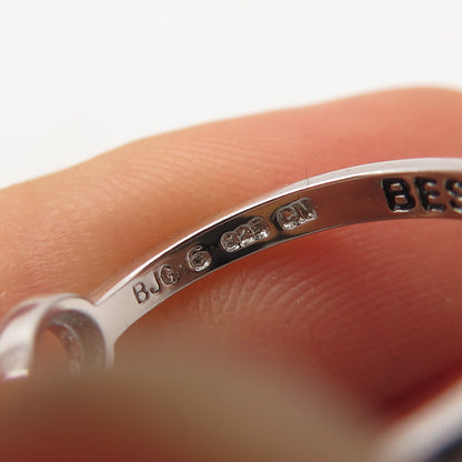 925 Sterling Silver Vintage BJG "Best Friends" Infinity Ring Size 6.25