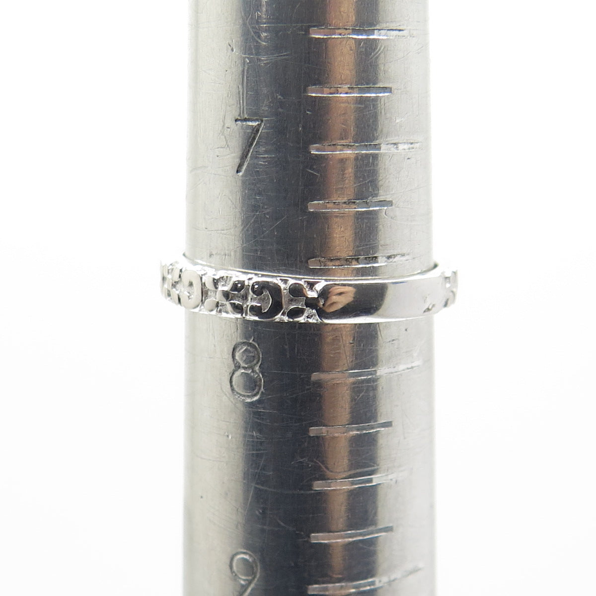 925 Sterling Silver Real Checkered Smoky Quartz Letter "C" Floral Ring Size 7.75