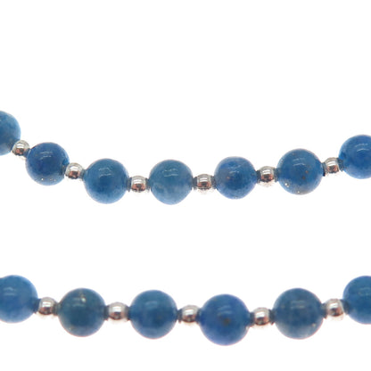 CAROLYN POLLACK Sterling Vintage Southwestern Lapis Gem Oxidized Necklace 22-24"