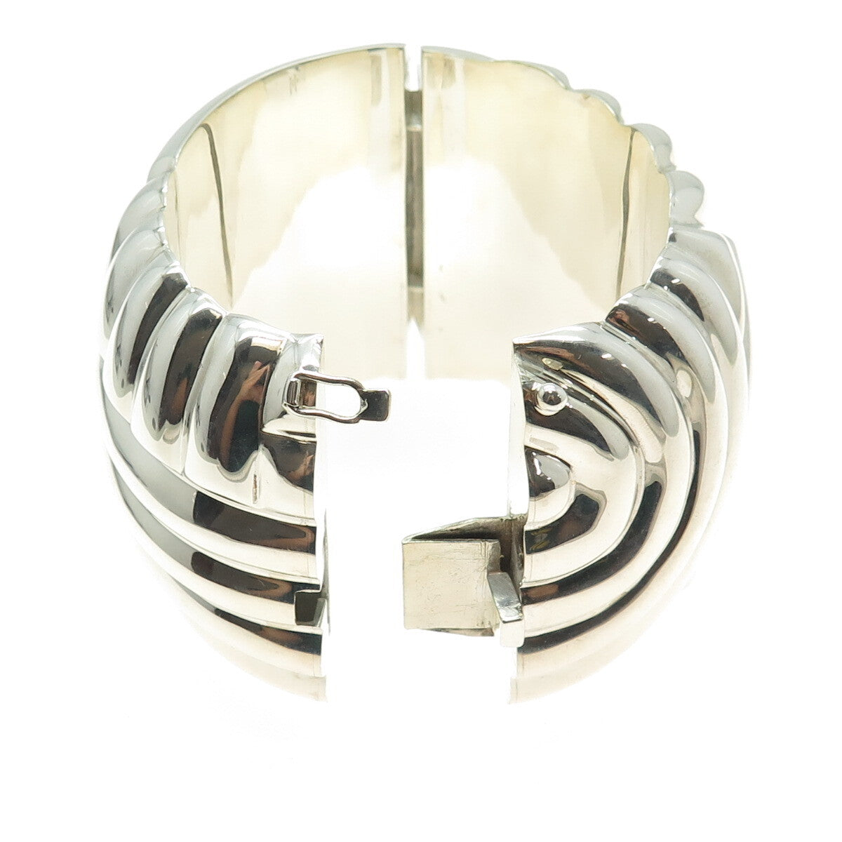 BAYANIHAN 925 Sterling Silver Vintage Modernist Heavy 154.2g Bangle Bracelet 7"