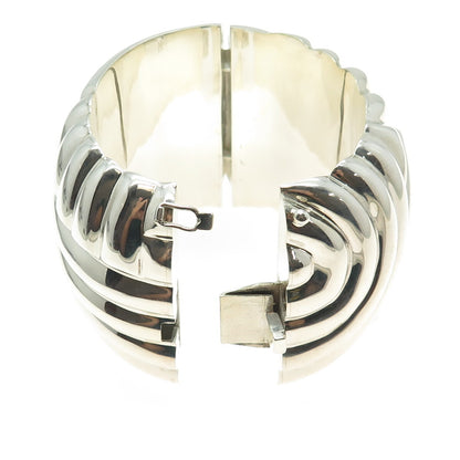 BAYANIHAN 925 Sterling Silver Vintage Modernist Heavy 154.2g Bangle Bracelet 7"