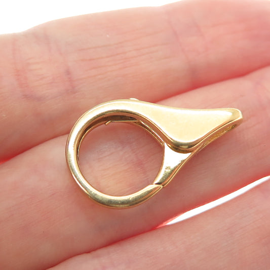 925 Sterling Silver Gold Plated Vintage Bracelet / Necklace Lobster Clasp Lock