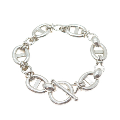 925 Sterling Silver Vintage Anchor Link Bracelet 6.75"