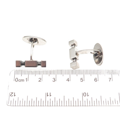 Willy H. Jacob Kromar 830S Silver Vintage Denmark Modernist Oxidized Cufflinks