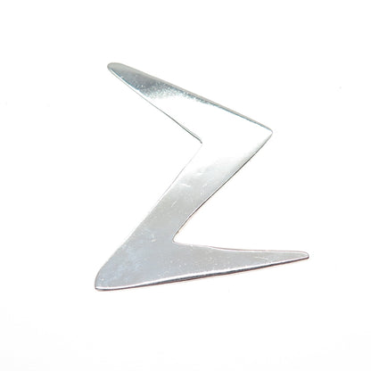 925 Sterling Silver Vintage Mexico Lightning Bolt Modernist Pin Brooch