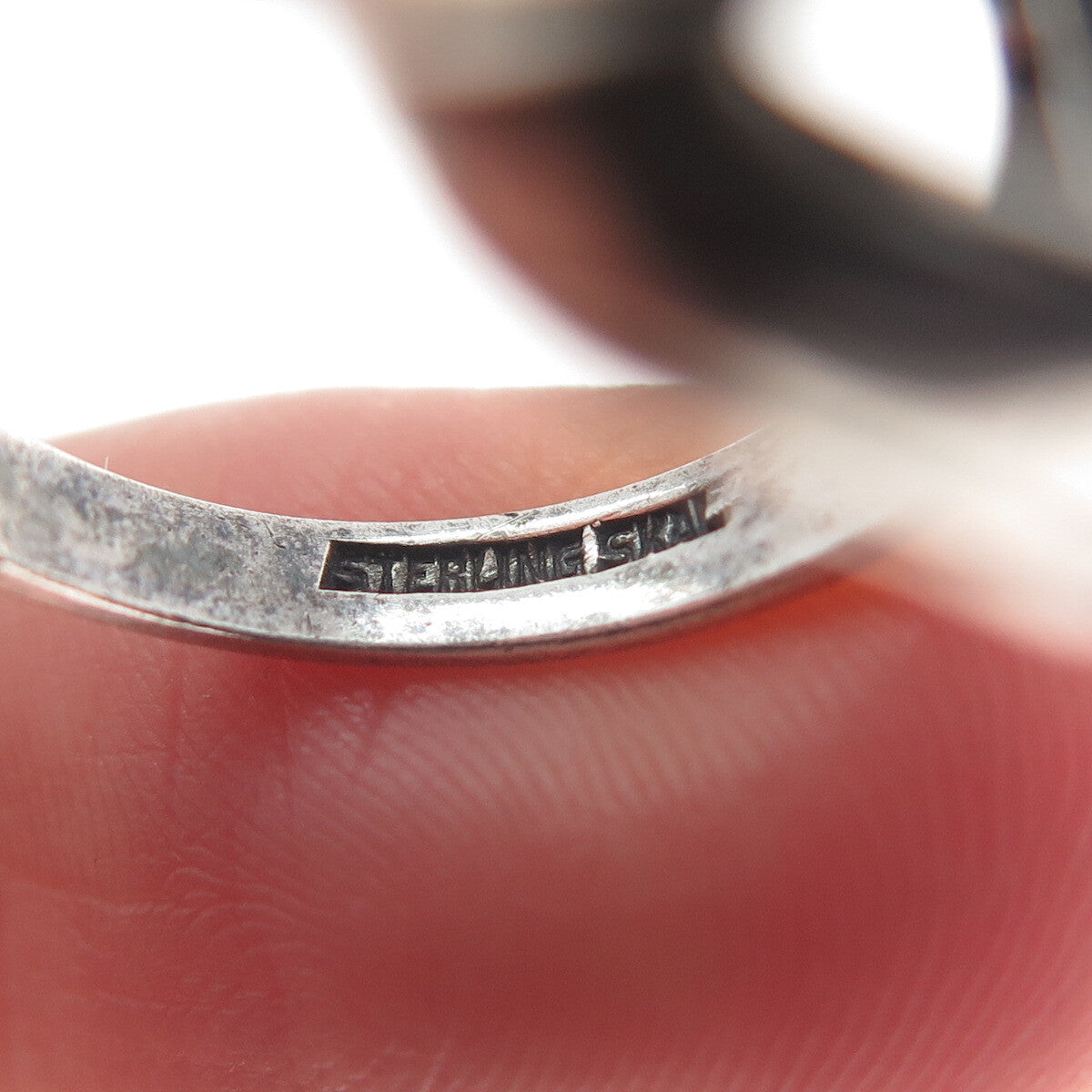 HUBERTUS VON SKAL 925 Sterling Silver Vintage Overlap Letter "O" Ring Size 6.5
