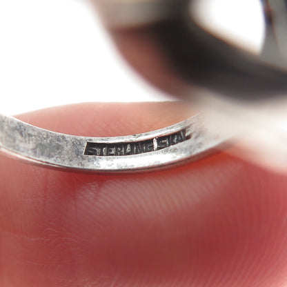 HUBERTUS VON SKAL 925 Sterling Silver Vintage Overlap Letter "O" Ring Size 6.5