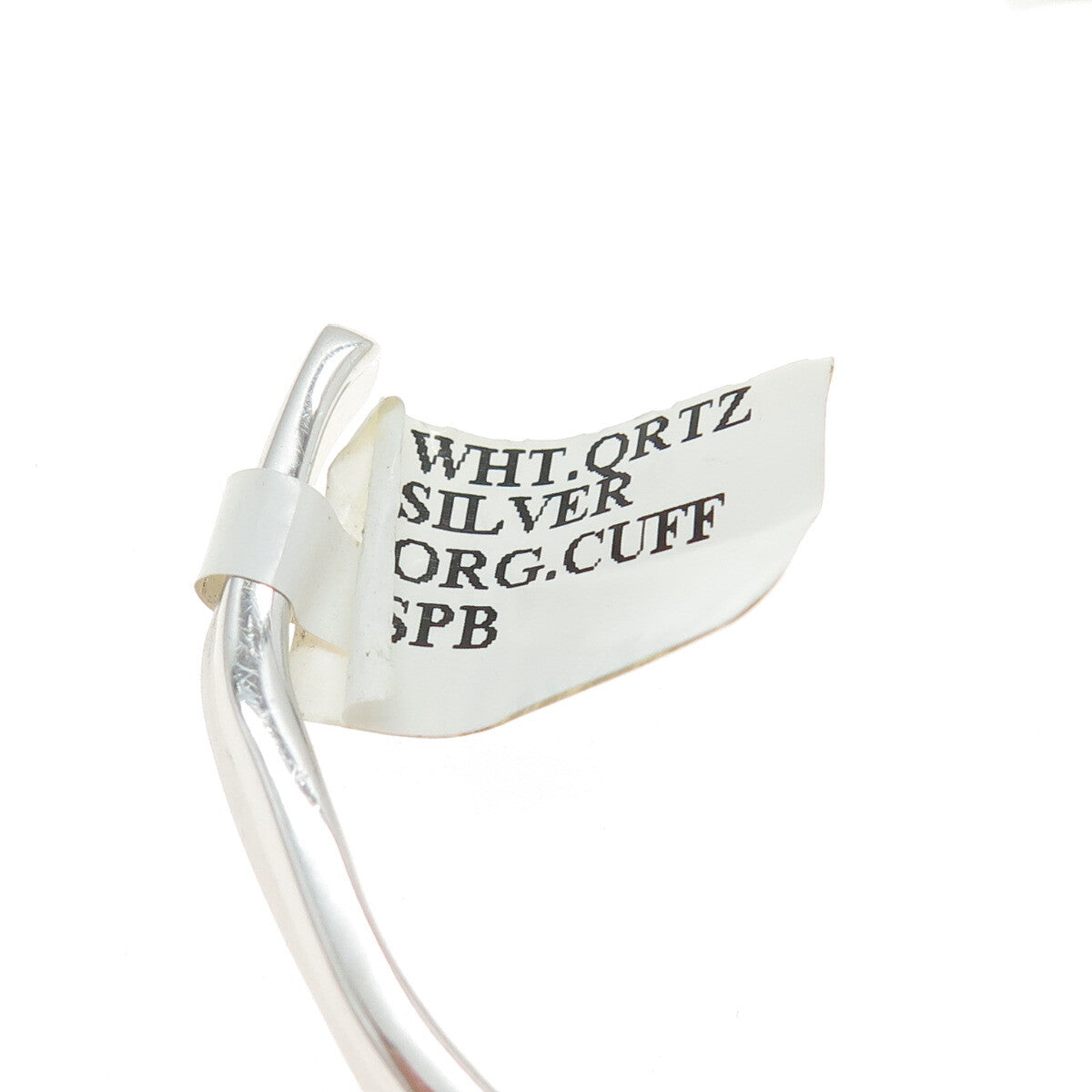 CHARLES GARNIER 925 Sterling Silver Real Clear Quartz Adjustable Bracelet 6.75"