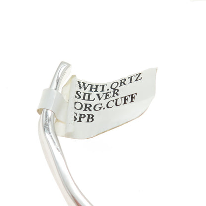 CHARLES GARNIER 925 Sterling Silver Real Clear Quartz Adjustable Bracelet 6.75"