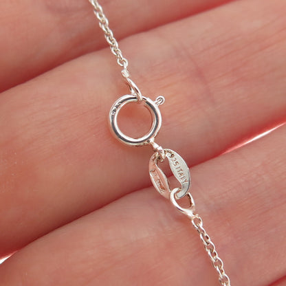 925 Sterling Silver Italy Modernist Triangle Spiral Cable Chain Necklace 18"