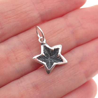 925 Sterling Silver Vintage Starfish Oxidized Mini Charm Pendant