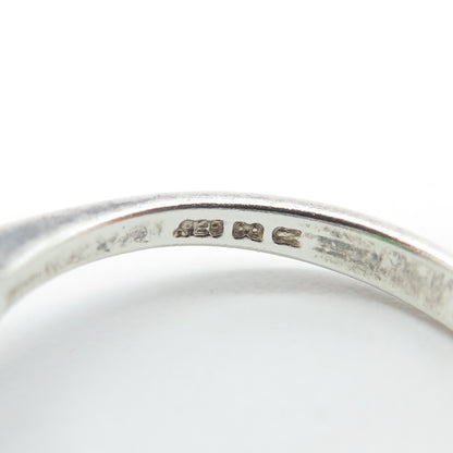 925 Sterling Silver Oval & Heart-Cut Green White C Z Ring Size 8.75