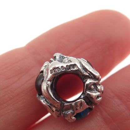 Trollbeads LAA Sterling Silver Real Amethyst Opal Garnet Trolls Slide Bead Charm