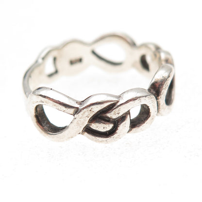 925 Sterling Silver Vintage Infinity Oxidized Band Ring Size 9