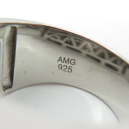 925 Sterling Silver Pave C Z Domed Ring Size 12.25
