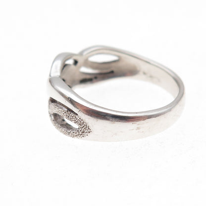 925 Sterling Silver Woven Ring Size 8