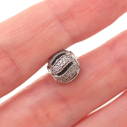 Pandora 925 Sterling Silver C Z Essence Loyalty Slide Bead Charm