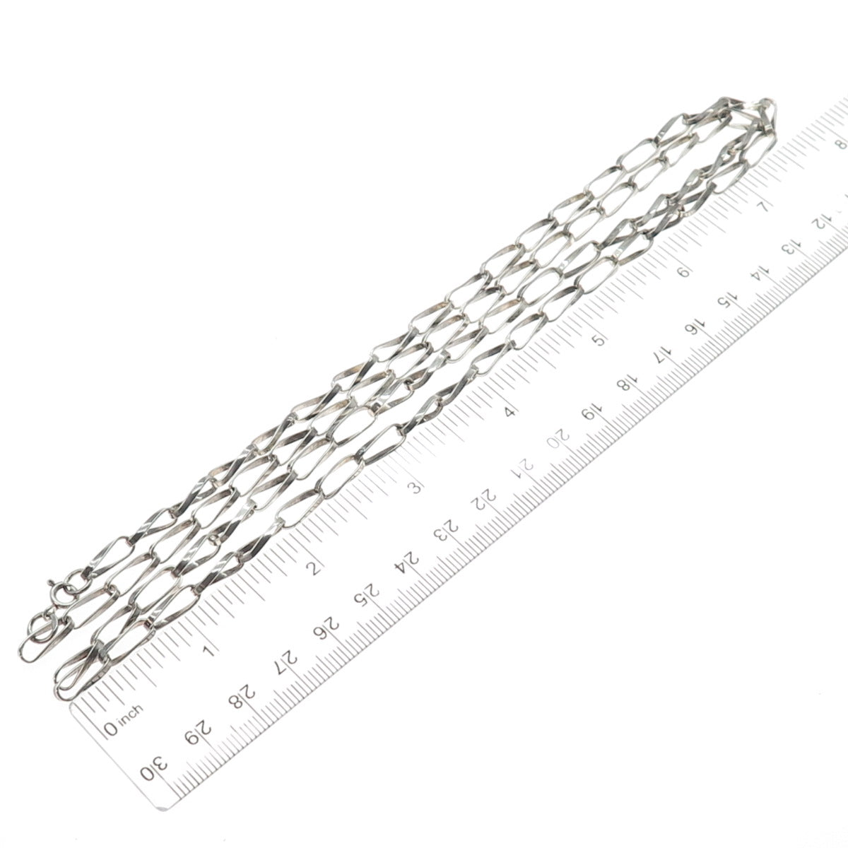 830S Silver Vintage Scandinavian Modernist Twisted Chain Necklace 16"