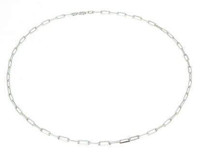 HAN 925 Sterling Silver Italy Paperclip Chain Necklace 20"