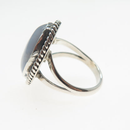 GILO & GRACE NAKAI NAVAJO Old Pawn 925 Sterling Silver Lace Agate Ring Size 5.75