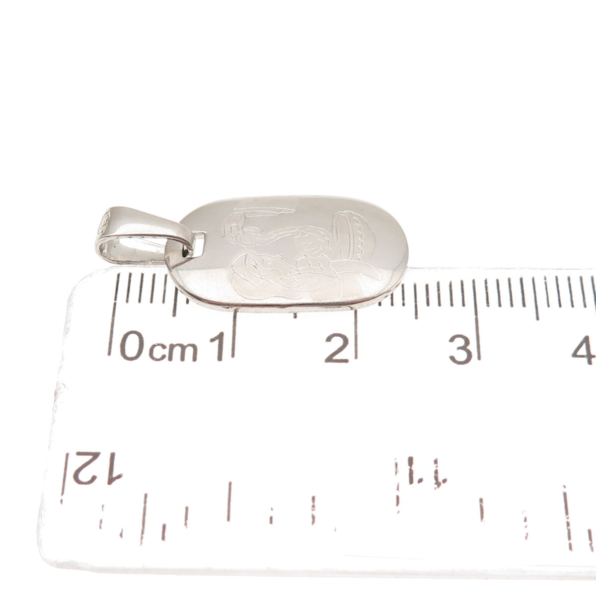 925 Sterling Silver Vintage Italy Engraved Cooking Scene Religious Charm Pendant
