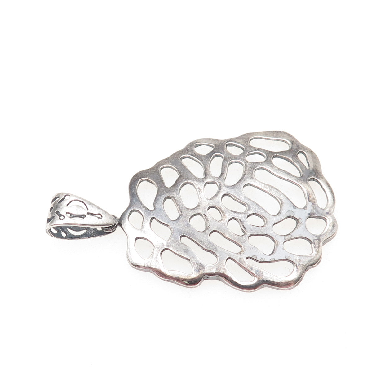 925 Sterling Silver Vintage Modernist Oxidized Pendant