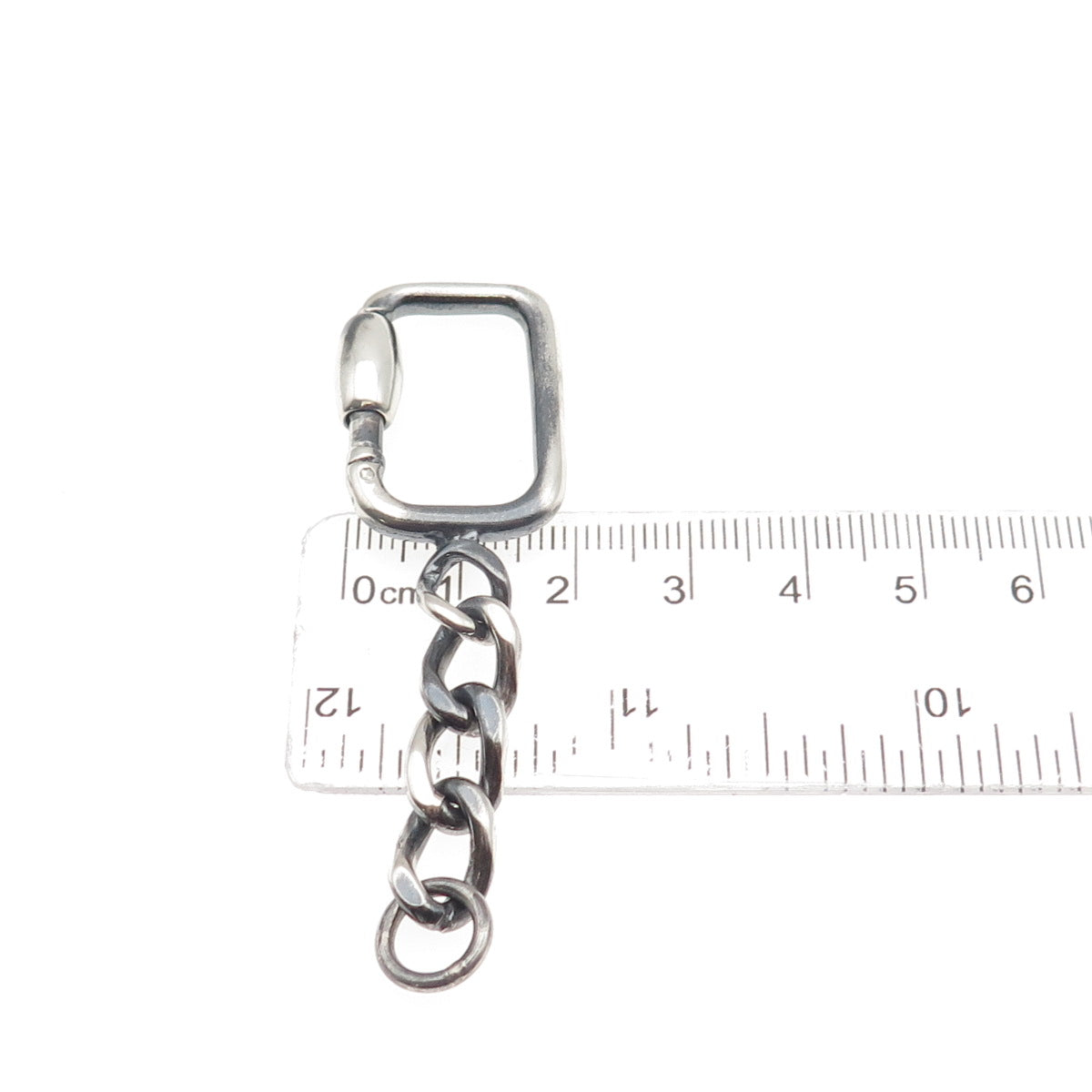 925 Sterling Silver Vintage Carabiner Oxidized Key Chain