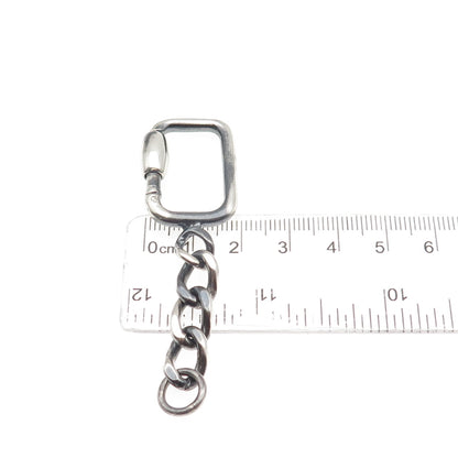 925 Sterling Silver Vintage Carabiner Oxidized Key Chain