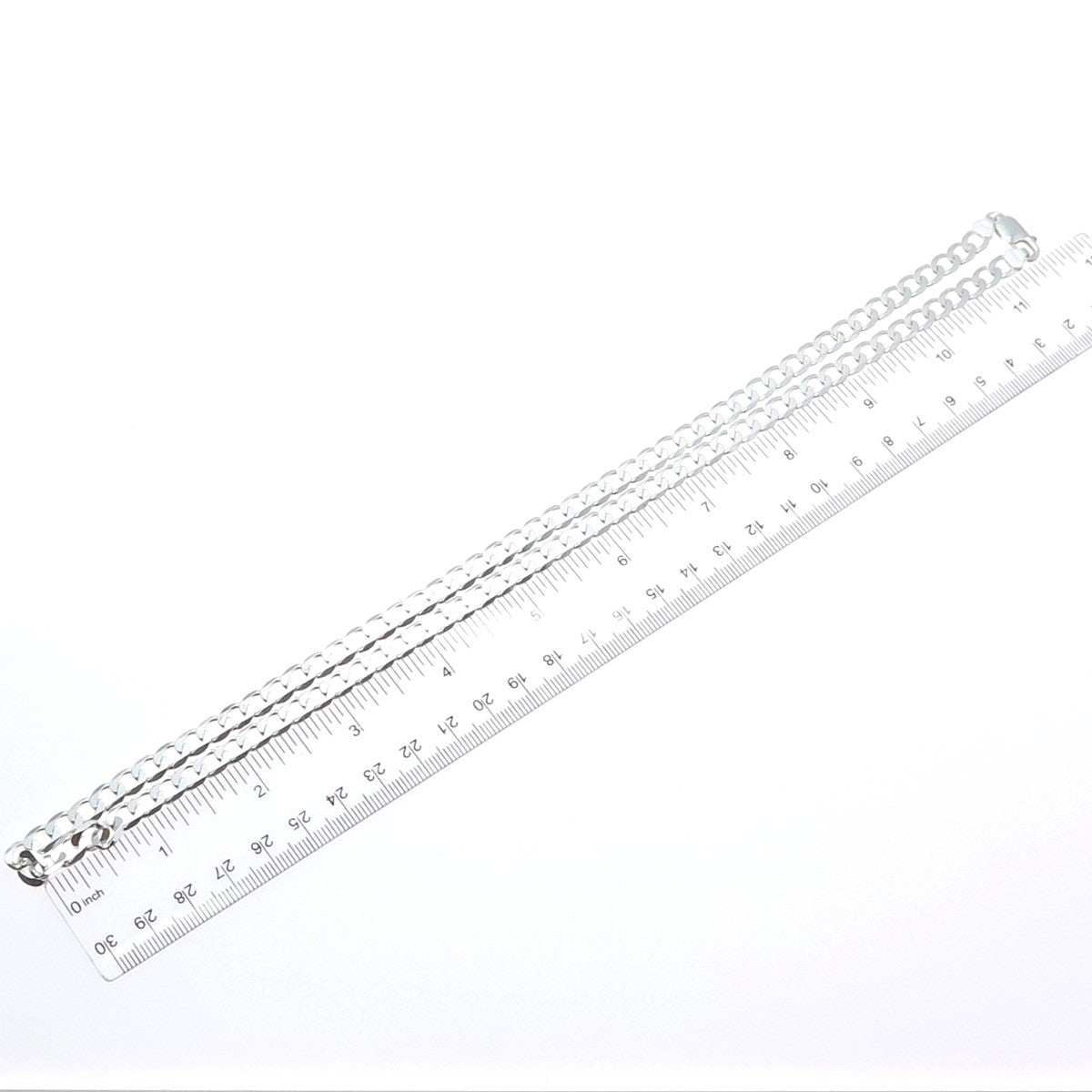 925 Sterling Silver Vintage Italy Curb Chain Necklace 24"