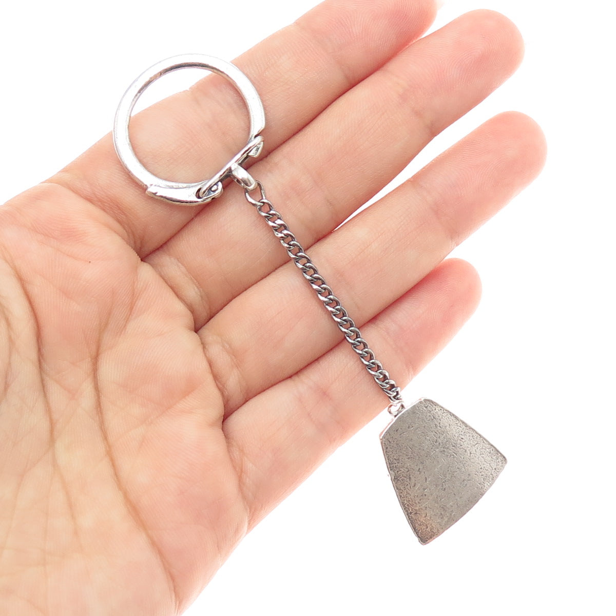 925 Sterling Silver Vintage KAS Monogram Key Fob Chain Ring