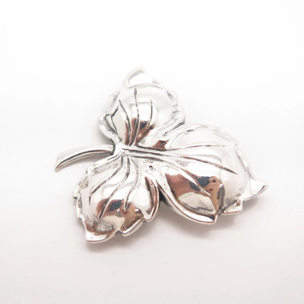 925 Sterling Silver Antique Danecraft Leaf Pin Brooch