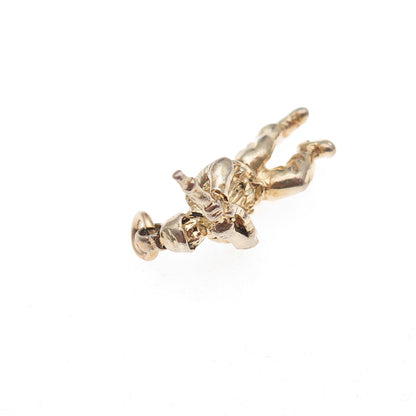 Crest Craft 925 Sterling Silver Gold Pated Vintage Soldier 3D Charm Pendant
