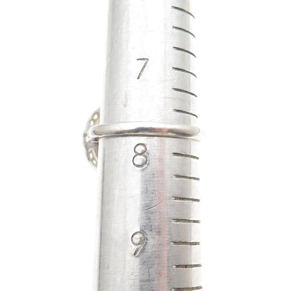 LUCAS LAMETH 925 Sterling Silver Real Citrine & White Topaz Ring Size 7.75