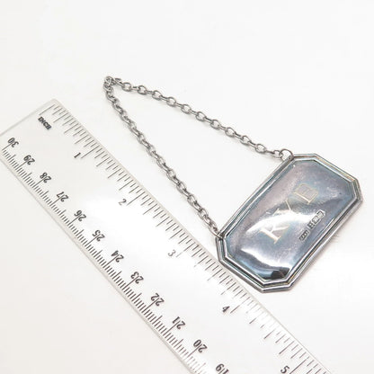 925 Sterling Silver Vtg Birmingham 1996 C. Robathan & Son 1936 "RYE" Bottle Tag