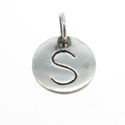 BARONI 925 Sterling Silver Vintage Letter "S" Initial Charm Pendant