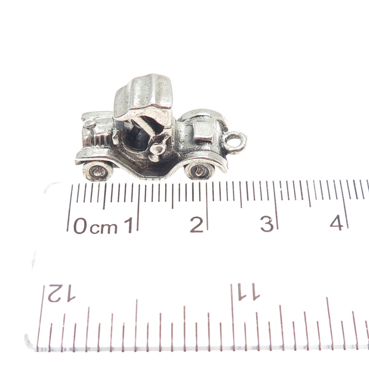 JEWELART 925 Sterling Silver Vintage Retro Truck Oxidized 3D Charm Pendant