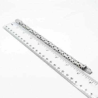 925 Sterling Silver Vintage Byzantine Link Bracelet 7.25"