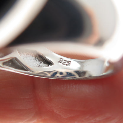 CLYDE DUNEIER CID 925 Sterling Silver Real Onyx Ruby Topaz Flower Ring Size 5.25