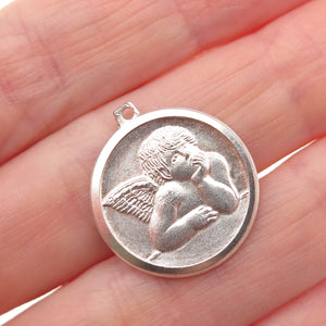 ROBERTO MARTINEZ 925 Sterling Silver Vintage Italy Cherub Charm Pendant