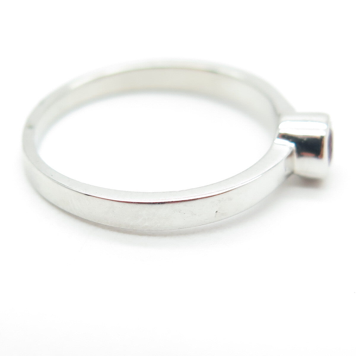 925 Sterling Silver Pink Round-Cut Shaped C Z Ring Size 7