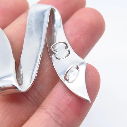 925 Sterling Silver Vintage Ribbon Slide Pendant