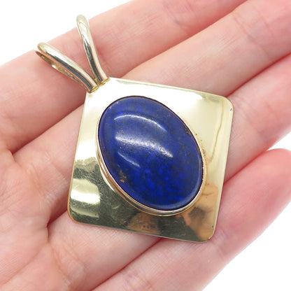 ROBERT & TERESA NILSSON 925 Sterling Silver Gold Plated Vintage Lapis Pendant