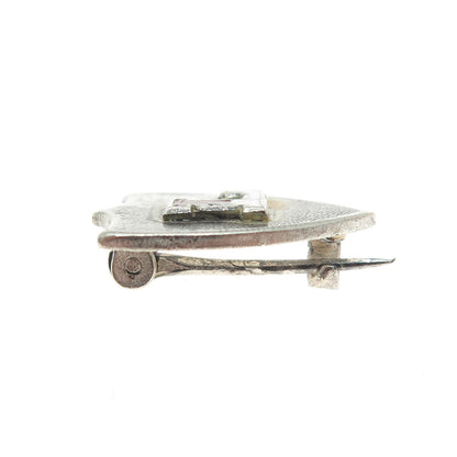 925 Sterling Silver Antique Art Deco Enamel Lincoln University Pin Brooch