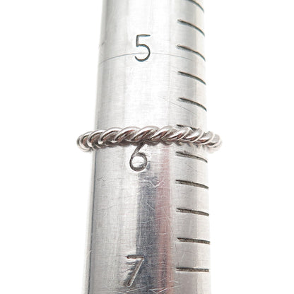 925 Sterling Silver Love Twisted Ring Size 6