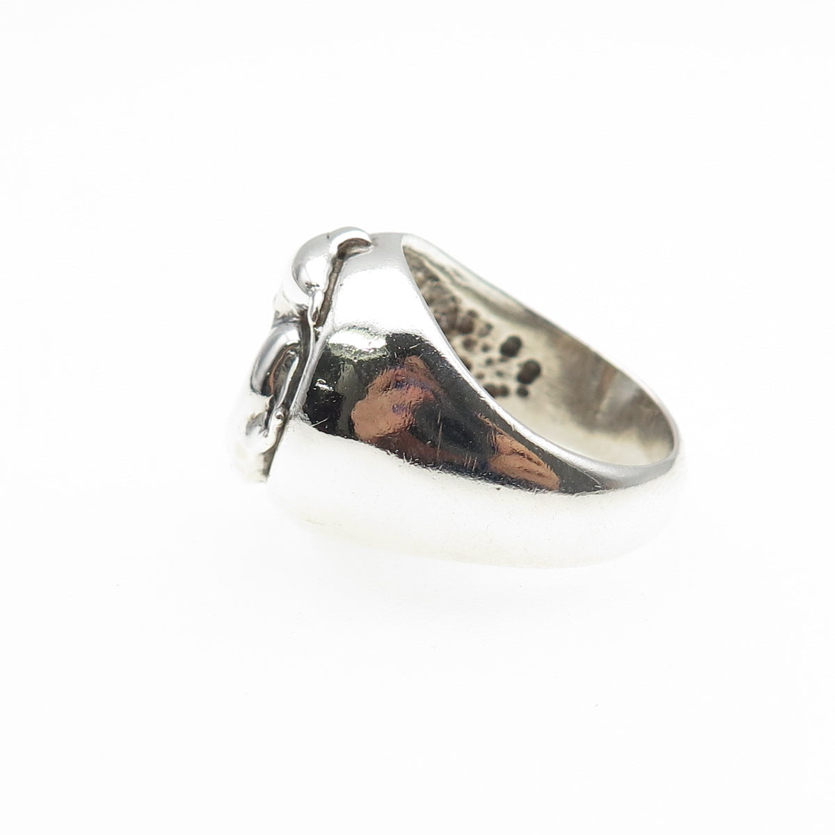 925 Sterling Silver Vintage Modernist Dolphin Ring Size 6.75