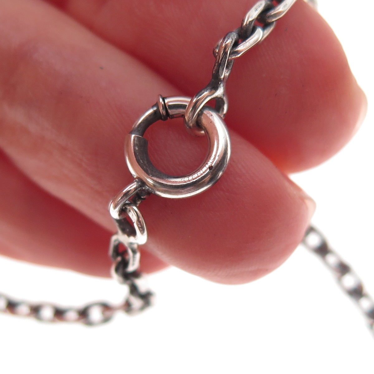 925 Sterling Silver Antique Art Deco Cable Chain Necklace 20"