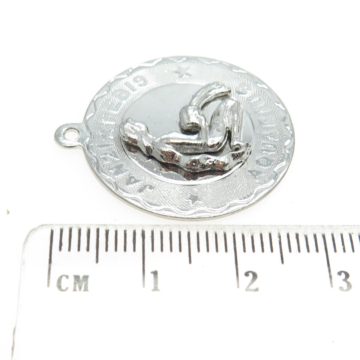 ELCO 925 Sterling Silver Vintage Aquarius Zodiac Sign Pendant